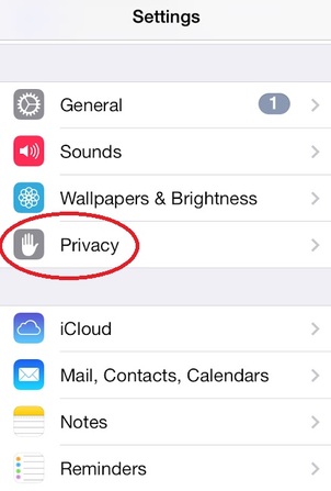 iphone privacy setting ios 7
